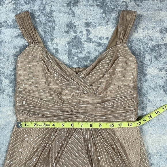 David Meister Gold Sequin Sparkle Sweetheart Cocktail Mini Dress Sz 4 - Picture 6 of 10
